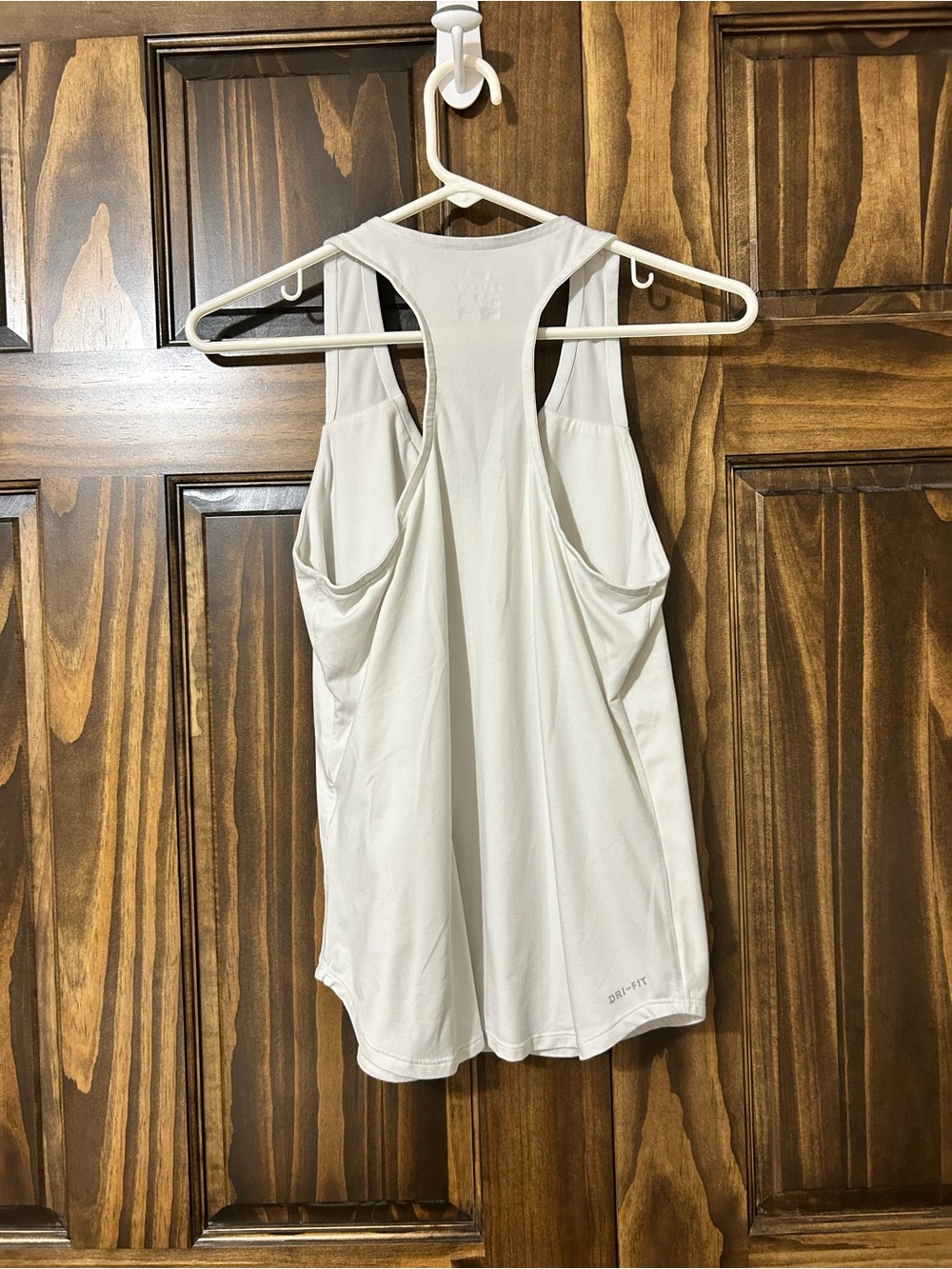 Nike White Dri-FIT V-Neck Racerback Tank - Picture 3 of 3